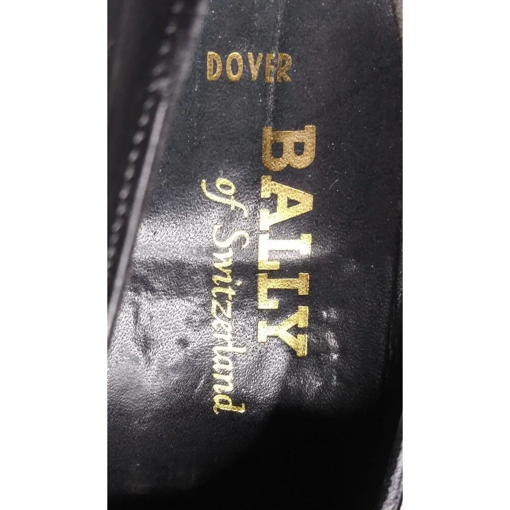 Bally Dover Dress Shoes Men's Size 9 D Croco Embossed Black Leather Oxfords